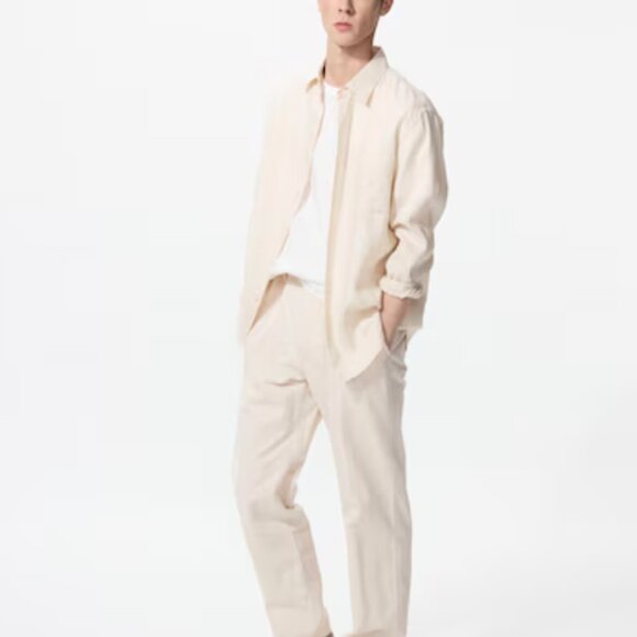 Uniqlo Linen Blend Relaxed Pants (Natural) - Picture 1 of 6